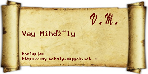 Vay Mihály névjegykártya