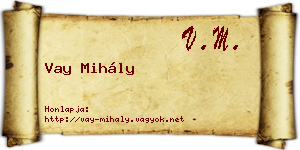 Vay Mihály névjegykártya